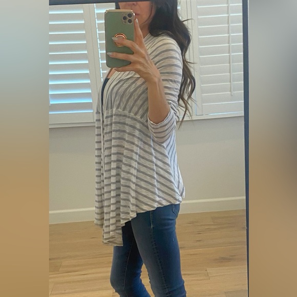 Splendid white and gray striped Cardi Wrap XS - Picture 4 of 7